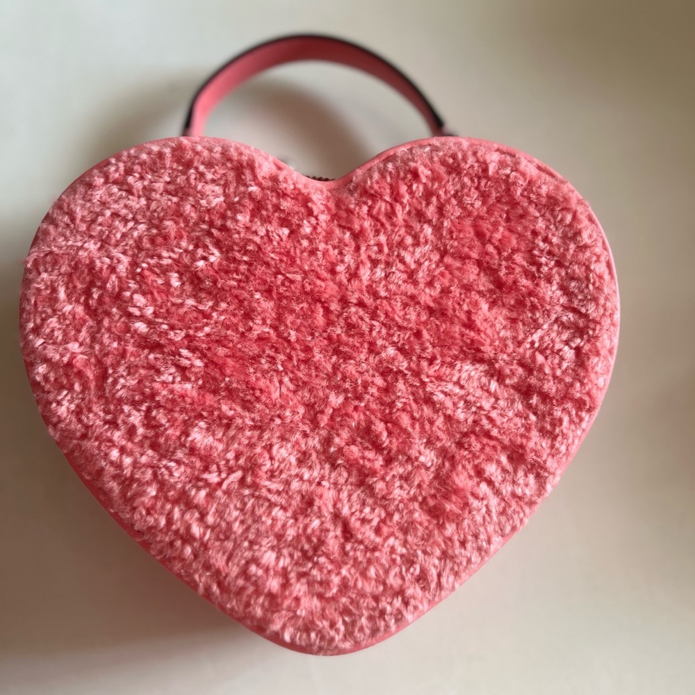 Heart-Shaped Pink Textured Handbag